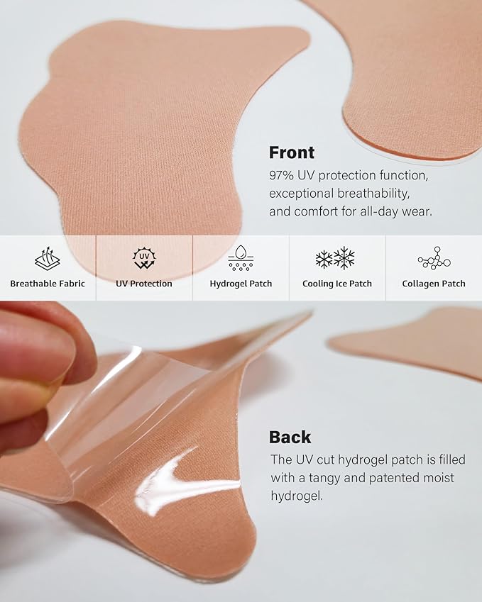 SHIONLE 4 Pack Sun Protection Under Eye & Cheek Patch for Golf & Outdoor Sports Activities Sunblock Shield Suncreen Tape Facial Sticker UV Block Sheet with Moisturizer All Skin Type (Type-B)