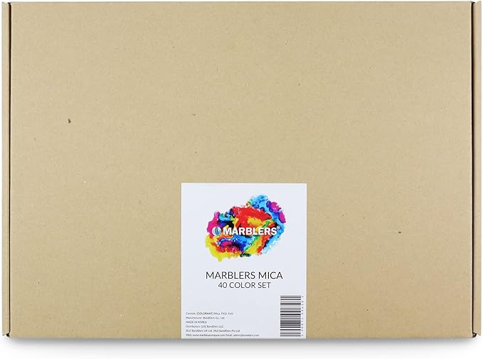 MARBLERS Mica Powder Colorant Set [40 Color Set] |Cosmetic Grade | Epoxy Resin Pigment | Dye | Non-Toxic, Vegan, Cruelty-Free | Lip Gloss, Nails, Body Butter, Bath Bomb, Candle & Soap Making