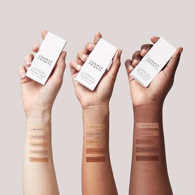 Summer Fridays Sheer Skin Tint - Skin Tint with Hyaluronic Acid - Helps Diminish Uneven Skin Tone - Sheer to Light Coverage - Shade 10 - Rich Deep with Neutral Undertones (1 Fl Oz)