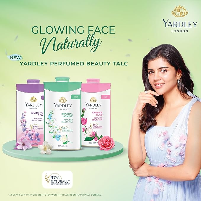 Yardley London Jasmine Perfumed Talcum Powder - 250 g. 8.8 oz, Deodorizing Talc