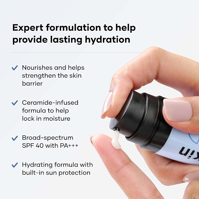 Cureskin Ceramide Moisturizer SPF 40 PA+++ Skin Barrier Repair Face Moisturizer for Men and Women | Hyaluronic Acid Moisturizer for Face | Anti Aging Cream for Women and Men, 1.76 Ounce (Pack of 1)