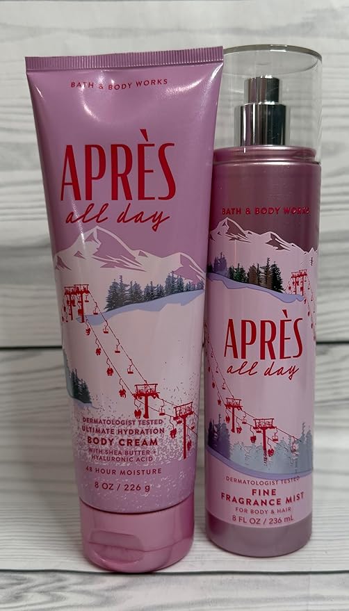 Bath & Body Works Womens Après All Day Body Cream and Fine Fragrance Mist 2 Piece Set