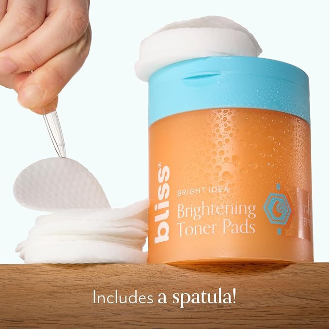 Bliss Bright Idea Vitamin C Toner Pads & Vitamin C + Tri-Peptide Brightening Serum Duo– Antioxidant Skincare Bundle for Radiant Skin – Targets Dark Spots, Uneven Texture, and Dullness – Clean, Vegan,