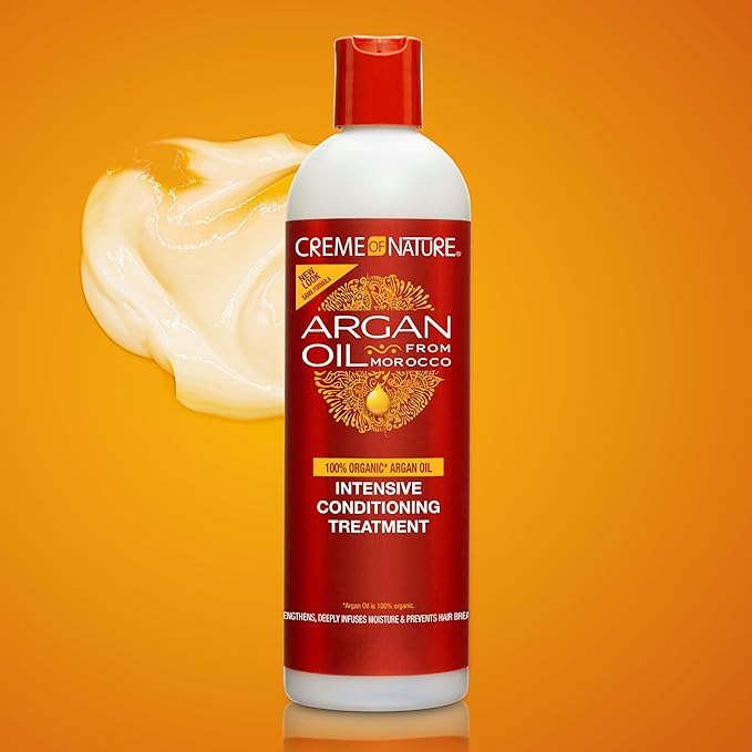 Creme of Nature Intensive Conditioning Treatment, Strengthens & Deeply Infuses Moisture, Prevents Breakage, Infused with 100% Organic Argan Oil, 12 oz