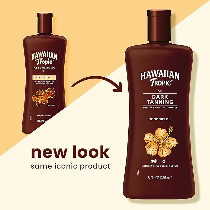 Hawaiian Tropic After Sun Lotion Twin Pack, 16oz each & Dark Tanning Oil Twin Pack, 8oz each