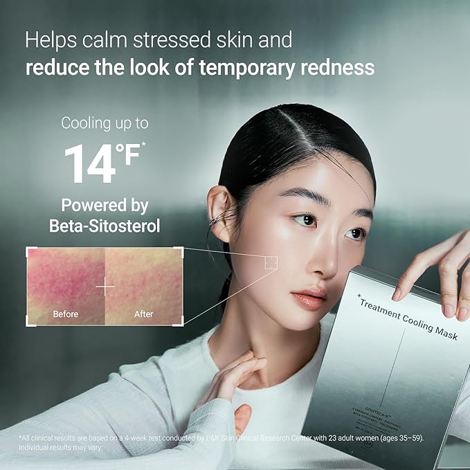 DA EFFECT Cooling Treatment Sheet Mask – Skin Protection & Barrier Repair Care for Stressed, Irritated Skin | Post-Treatment Care | Calming, Hydrating Face Mask | 25g x 5 Sheets