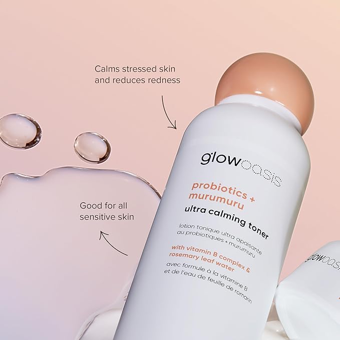 glowoasis Probiotics + Murumuru Ultra Calming Facial Toner | Hydrating Toner | Face Toner for Women and Men | Face Toner | Fragrance-Free Toner for Sensitive Skin