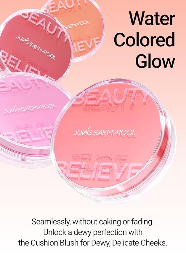 JUNG SAEM MOOL Artist Cushion Blush | Easy to Blend with Puff, Buildable Liquid Blush for Cheeks with a Natural & Dewy Finish, Korean Makeup (Dewy | Plop Berry)
