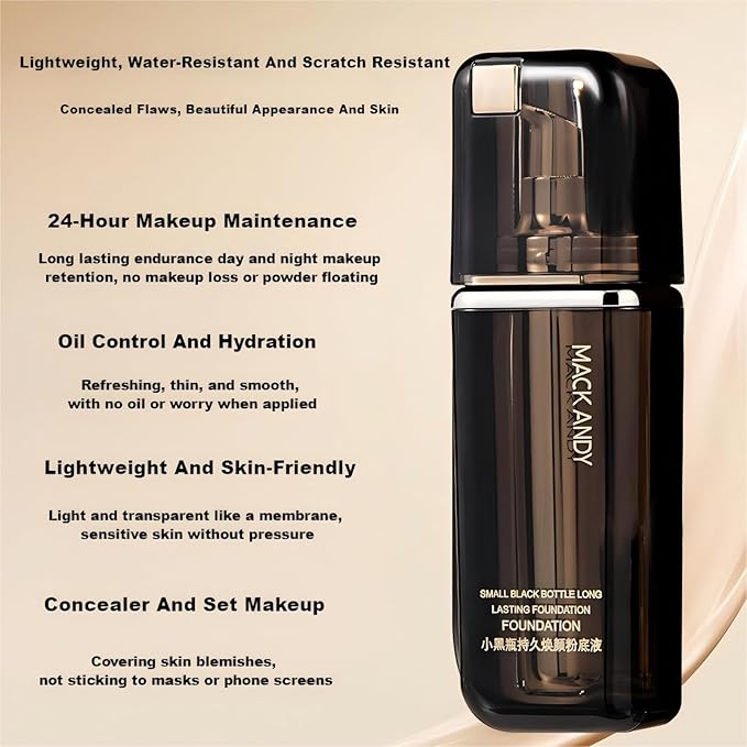 Long Lasting Liquid Foundation BB Cream, Oil Control & Moisturizing, Waterproof & Sweatproof, Concealing Skin Defects, Sensitive Skin, Long-Lasting Makeup, No Makeup Removal & No Powder Floating