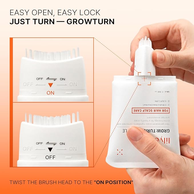 lilyeve GROWTURN Hair Growth Serum with Built-in Brush, Heartleaf-Derived Exosomes to Revitalize, Korean Hair Care, 3.38 fl. oz. (Pack of 2)