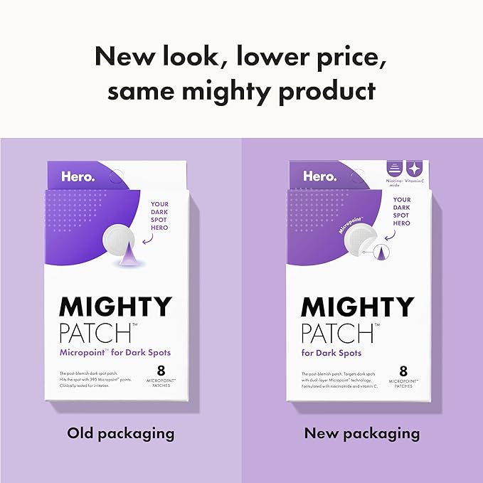 Hero Cosmetics Mighty Patch Micropoint™ for Dark Spots - Post-Blemish Dark Spot Patch with 395 Micropoints, Dermatologist Tested and Non-irritating (8 Count)