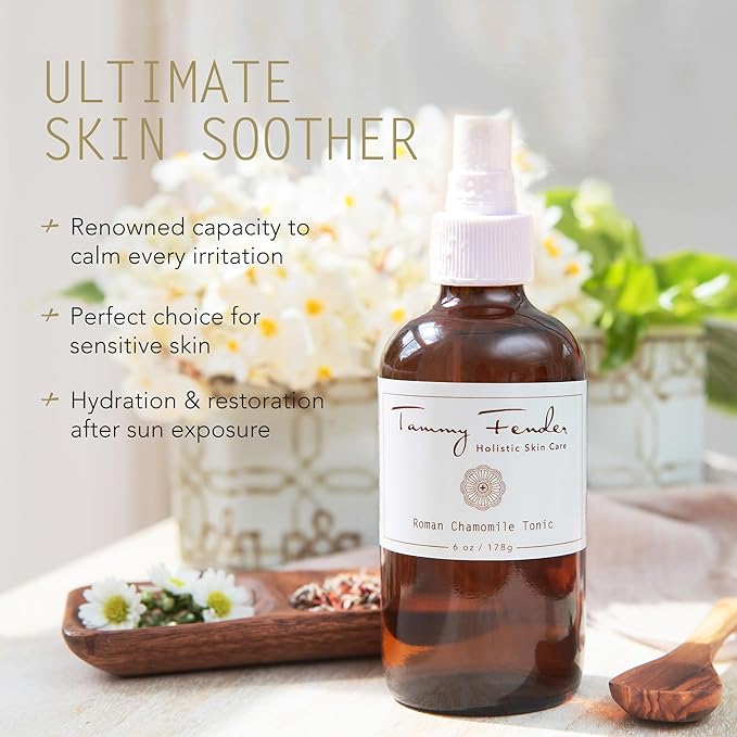 Tammy Fender - Roman Chamomile Tonic Face Toner | Natural, Organic, Cruelty Free, Non-Toxic Skincare | Hydrate, Restore, Calm | Sensitive Skin Safe (6 oz | 178 g)