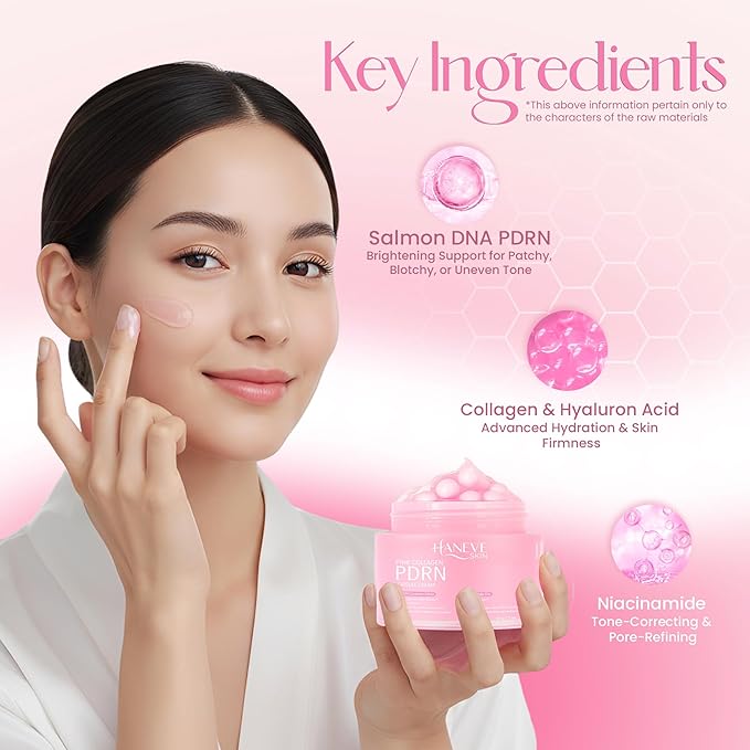 Pink Collagen PDRN Capsule Cream – Hydrating & Radiance-Boosting Face Moisturizer with PDRN (Sodium DNA), Niacinamide 5% & Collagen Capsules – 60g / 2 oz