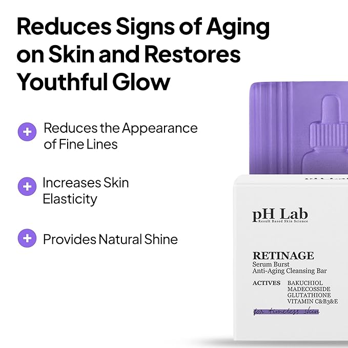 pH Lab Anti-Aging Renewal Skincare Routine Set, Collagen Night Skin Renewal Serum, Collagen Night Wrapping Mask, Anti-Aging Toner Pad, Retinage Cleansing Bar, For Glass Skin, Skin Elasticity