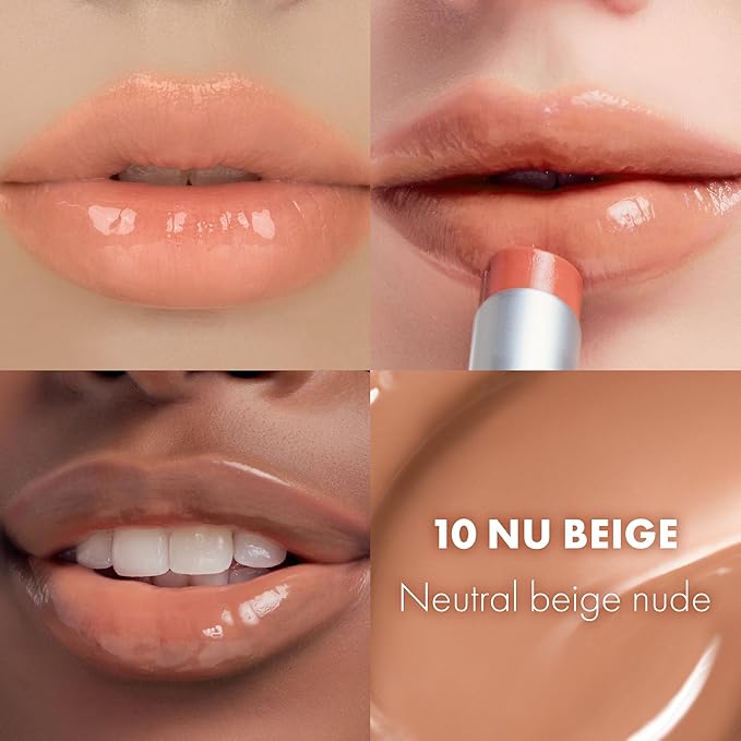 rom&nd GLASTING MELTING BALM #10 Nu Beige: K-Beauty Hydrating Tinted Lip Balm for Crystal-Clear Water Gloss Shine | Non-Sticky, Volumizing, Natural Nude Color for Olive & Yellow Undertones