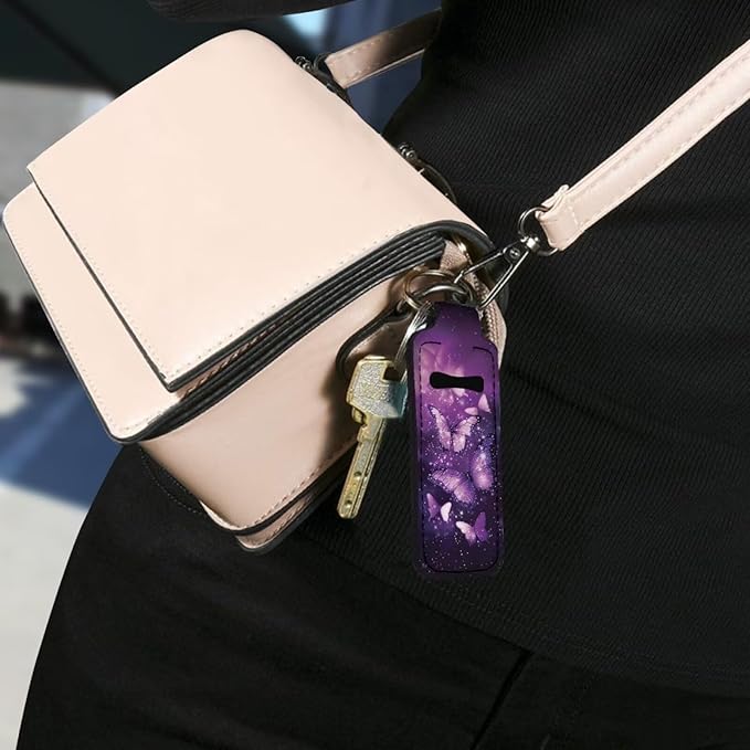 Pensura Chapstick Holder Keychain Fashion 5 Pcs Car Keychain Holder Portable Chapstick Holder Keep from Scratched and Dust