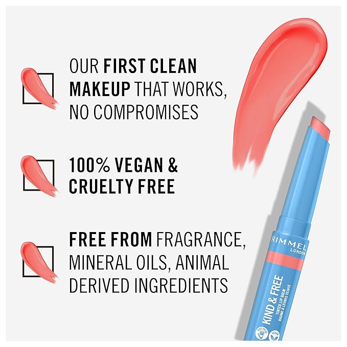 Rimmel Kind & Free Tinted Lip Balm, 004 Hibiscus Blaze, 4g