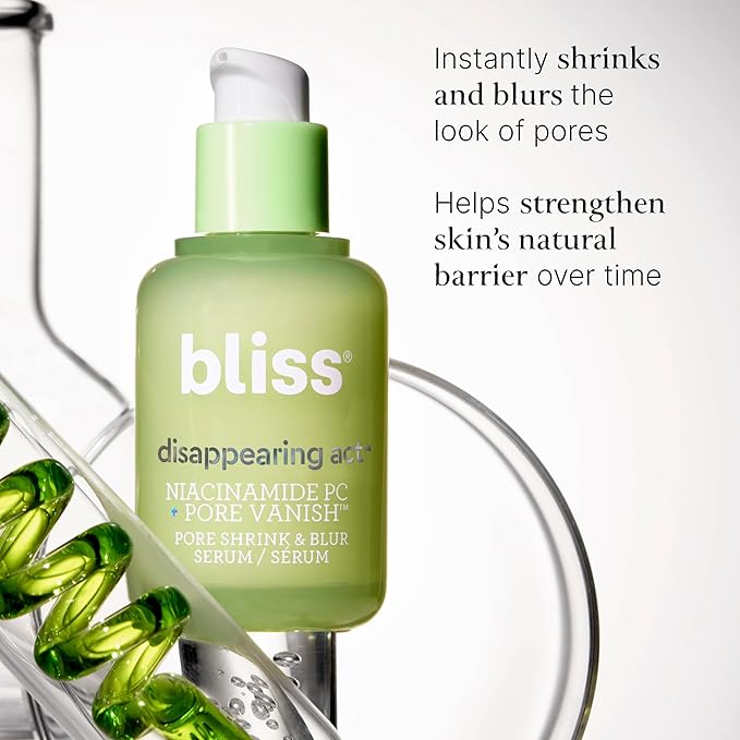 Bliss Disappearing Act Toner + Disappearing Act Pore Serum Duo | Niacinamide, Pore-Minimizing Set for Clear, Smooth Skin
