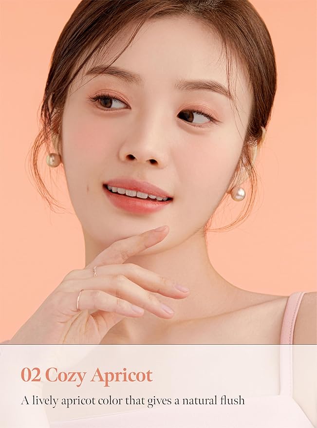 Soft Blur Cheek 02 Cozy Apricot, Silky Air-Blur Powder Blush for Smooth Pore Blurring Finish, Lightweight Buildable Color, Natural Radiance, Long-Lasting Wear, Soft Blush, Korean Makeup