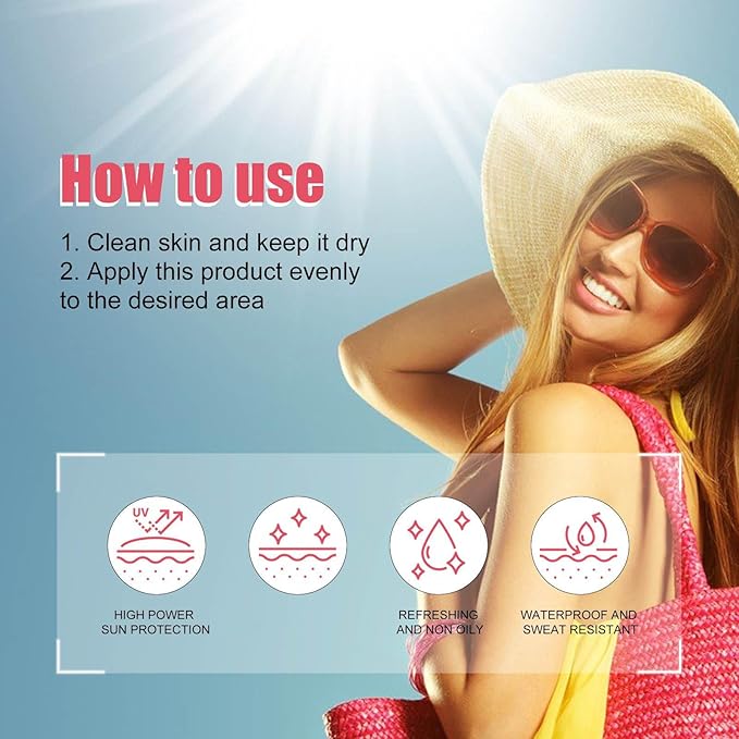 Moisturizing Sunscreen Stick for Face SPF 50+, Grapefruit Face Sunblock Stick, Lightweight Sun Cream for All Skin Types, Non Greasy & Smooth Skin Texture, 20g (2pc)