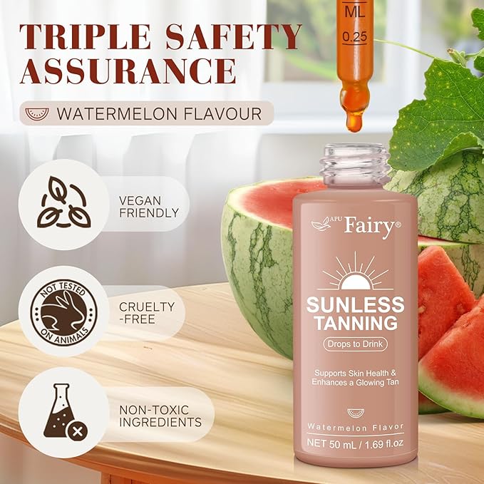 Tanning Drops to Drink for Face & Body - Natural Sunless Tanning Drops with Enhancing Your Natural Skin Tone, for All Skin Types