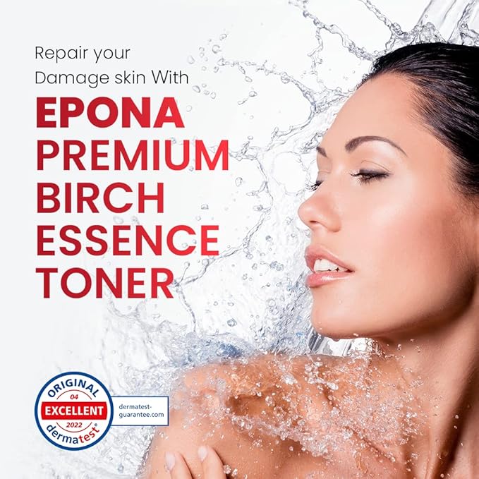 Epona Facial Toner, Premium Birch Essence Toner Birch 83%, 150 ml Hypoallergenic Sensitive face Toner to Cleanse, Recondition and Purify Skin, Non-Comedogenic, Quick-Absorbing