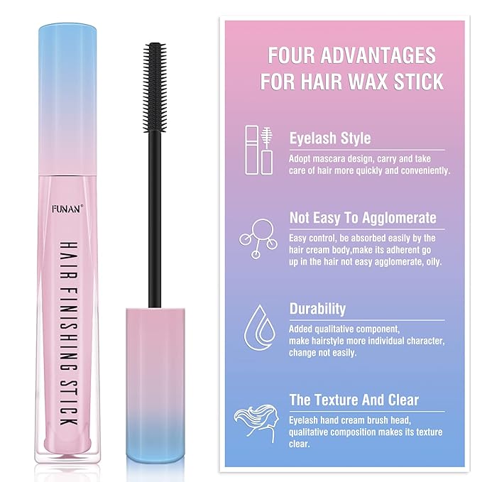 FUNAN Hair Finishing Stick 3 Pack, Flyaway Feel Stick Hair, Small Broken Hairs Finishing Cream, Non-Greasy and Non-Sticky