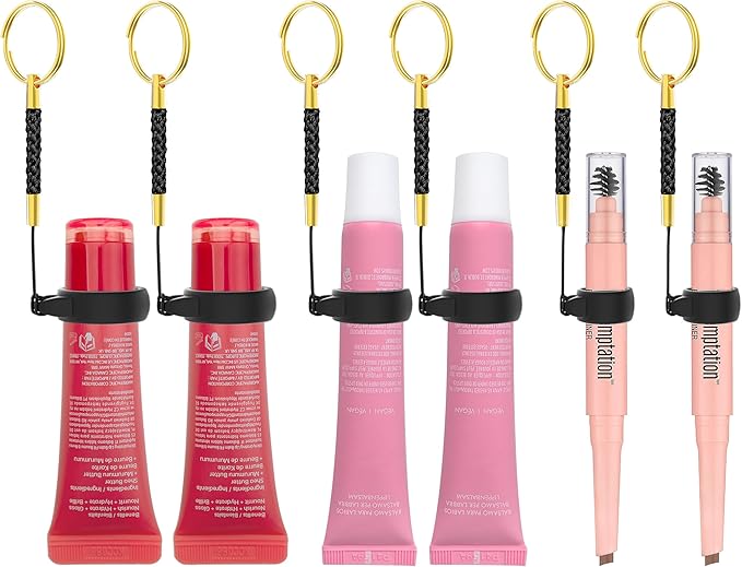 WK IEASON Lip Balm Holder for Chapstick Lipstick Lip Gloss Keychain, Small Christmas Gifts Stocking Stuffers for Teen Girls