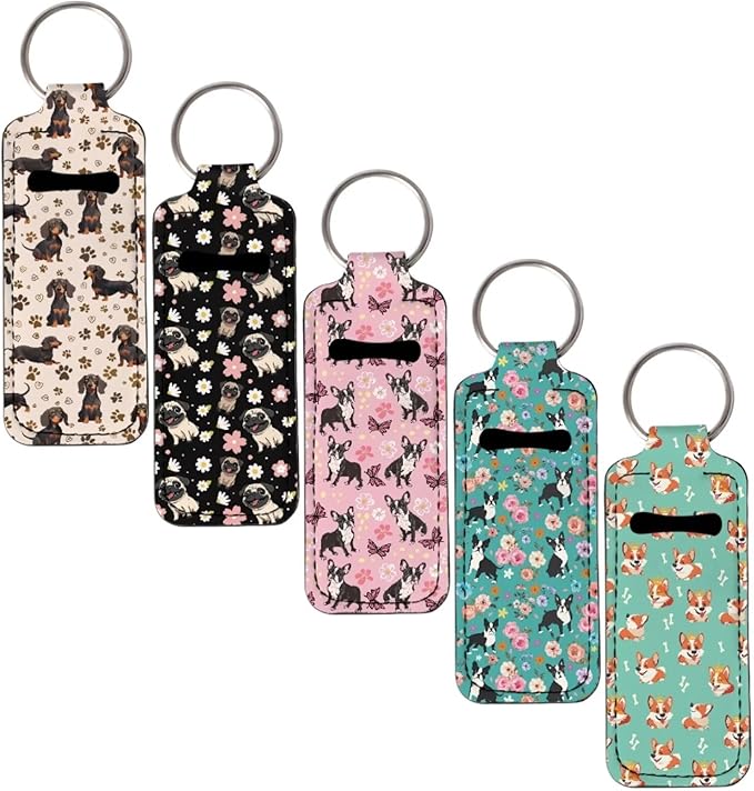 Pensura Chapstick Holder Keychain Fashion 5 Pcs Car Keychain Holder Portable Chapstick Holder Keep from Scratched and Dust