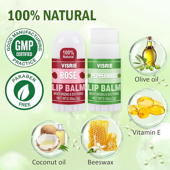 120 Pack Mini Lip Balm Bulk, Natural Lip Balm with Vitamin E & Beeswax, Moisturizing Lip Care for Dry Lips, Perfect for Party Favors, Care Packages & Small Gifts