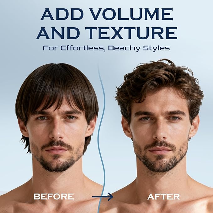 Sea Salt Spray for Men, Texturizing Hairspray, Travel Essentials, Beach Vacation Essentials, Surf Spray Adds Instant Volume, Travel Essentials, Hair Gift for Men, 8.8 Oz