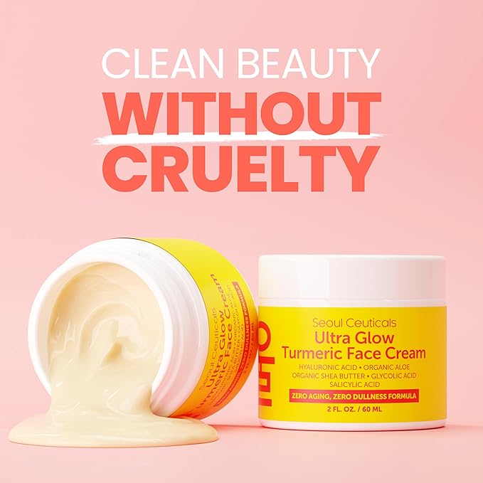 SeoulCeuticals Korean Skin Care Turmeric Cream – Face Moisturizer for Dull Dry Skin - Korean Skincare K Beauty for Glass Skin 2oz