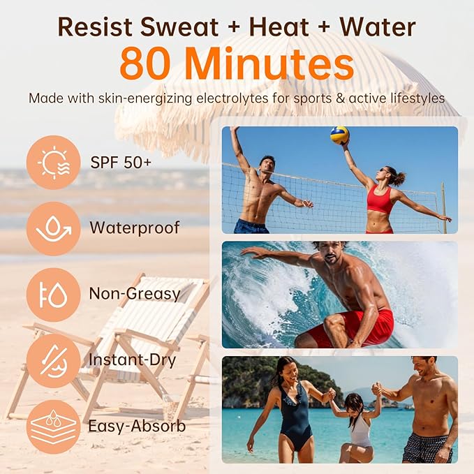 Mineral Sunscreen Spray SPF 50+, Reef Safe, Zinc Oxide Sunscreen, Broad Spectrum UVA/UVB, 360° Ring Spray, Water Resistant 80 Minutes, Lightweight Non-Greasy, 6.76 fl Oz (Pack of 2)