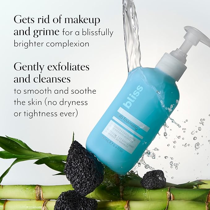 Bliss Fab Foaming Cleanser & Clear Genius Toner + Serum | Pore Purifying Duo for Clear Skin | 2 Step Skincare Routine | Clean, Vegan, Cruelty-Free