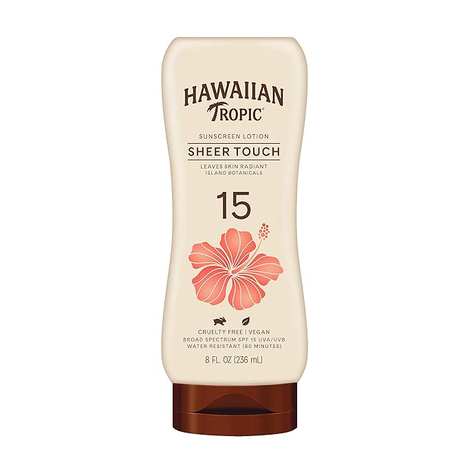 Hawaiian Tropic Weightless Hydration SPF 30 Twin Pack & Sheer Touch Ultra Radiance SPF 15 Sunscreen Lotions | 12hr Moisturizing, Oil-Free