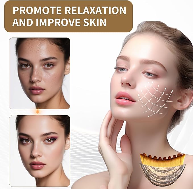 2 PCS Lymphatic Contour Face Brush,Lymphatic Drainage Brush,Dry Lymphatic Drainage Massager,Ergonomically Designed to Fit The Skin Precisely