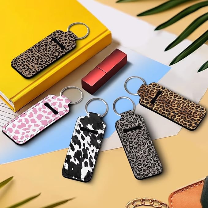 Pensura Chapstick Holder Keychain Fashion 5 Pcs Car Keychain Holder Portable Chapstick Holder Keep from Scratched and Dust
