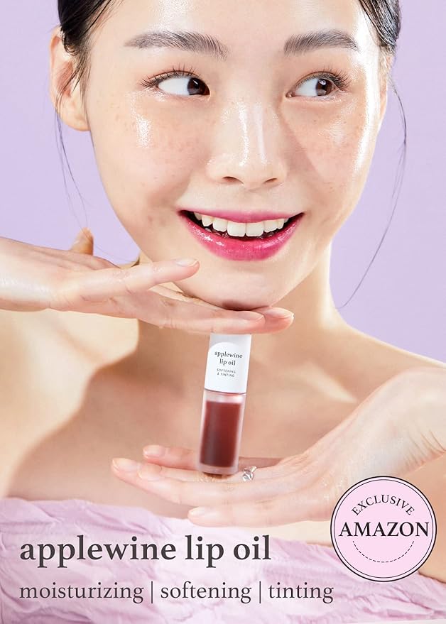 NOONI Korean Vegan Lip Oil - Applewine, 0.12 Fl. Oz. + Korean Lip Oil - Applefig, 0.12 Fl. Oz. Bundle