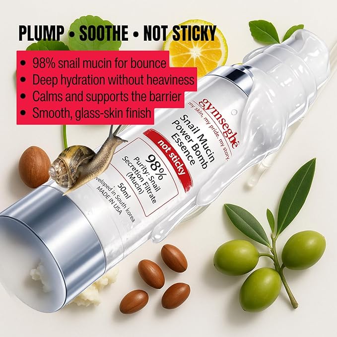 gymsegbë Wrinkle Reduce Luminous Serum, Snail Mucin Essence, and Dynamic Hydrating Toner - Korean Anti-aging Bundle S