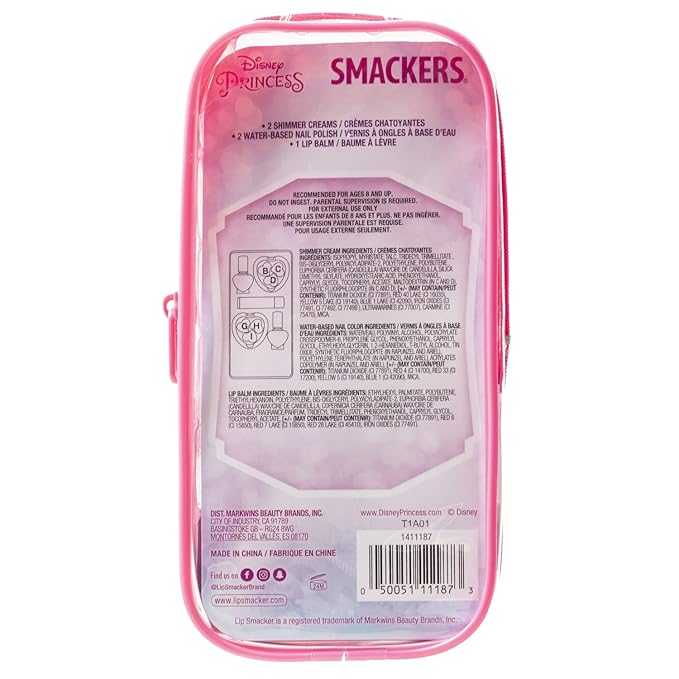 Lip Smacker Disney Princess Pouch Makeup Set And Bag For Girls