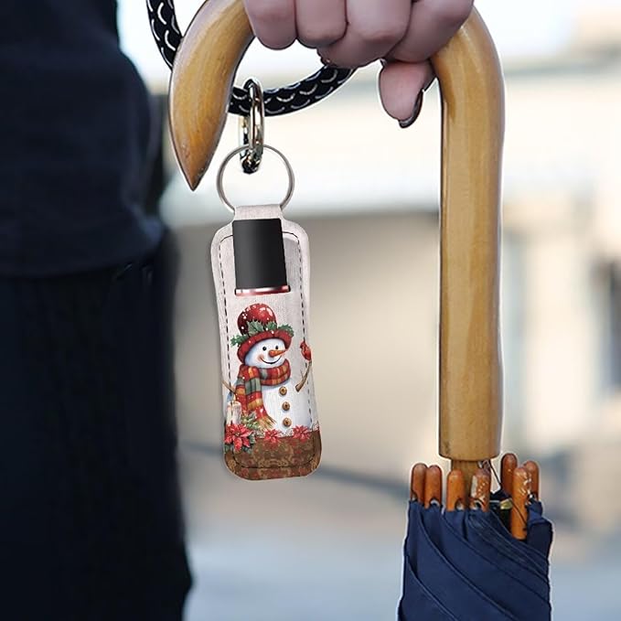 Lipstick Holder Keychain, Cute Keychains for Lip Balm Holder, Neoprene Lipstick Sleeve Pouch for Women Men Teens