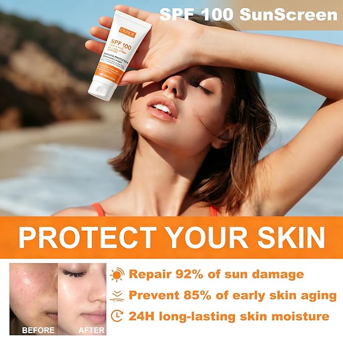 Antioxidant-Infused Sunscreen SPF 100 Broad Spectrum, Face & Body Oil-Free Oxybenzone-Free, Designed for Sun Sensitive Skin