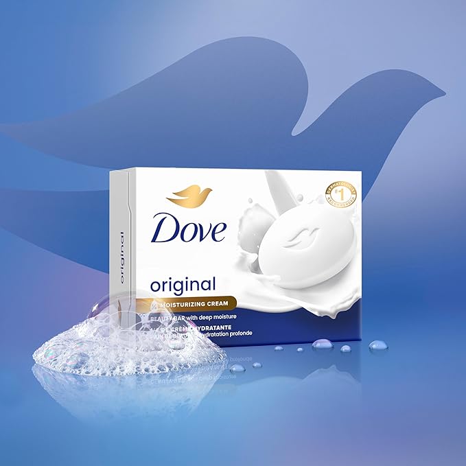 Dove Beauty Bar Soap Original for Soft,Smooth Skin,with 1/4 Moisturizing Cream 3.75 oz,(Pack of 16)