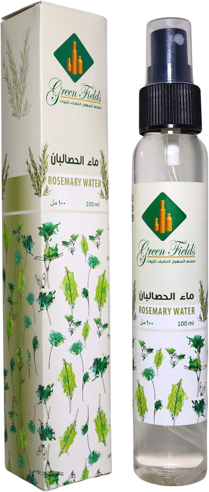 Green Fields Oils Pure Rosemary Hydrosol – 100ml Steam Distilled | Natural Hair Tonic for Growth & Strength, Skin Toner, and Aromatherapy (Chemical-Free)