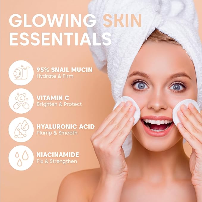 L'ESCARGOT Snail Mucin Face Toner – 95% Snail Secretion Filtrate with Vitamin C, Hyaluronic Acid & Niacinamide - Fast-Absorbing, Skin Correcting Dew