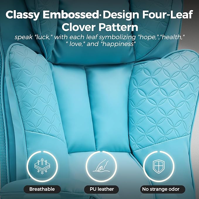 GTPLAYER Big and Tall Office Chair 400LBS Wide Ergonomic Gaming Chair with Deluxe Embossing Designed Leather with Foot Rest,150°Reclining Adjustable Soft Armrests Pocket Spring Back Support and Pillow