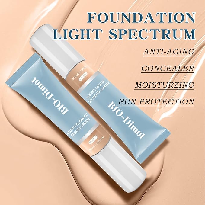 CC Cream for Older Women, 2PCS CC Cream Foundation, Lightweight Moisturize Natural Coverage, Color Correcting Make-Up Base Foundation, Travel Size Waterproof Skin Tone Adjusting -3.6 Fl Oz, Medium