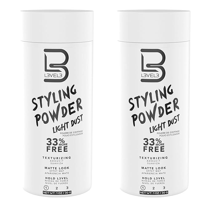 L3 - Level 3 Light Hold Styling Powder - Natural Matte Hairstyle - Texturizing and Volumizing (2 Pack)