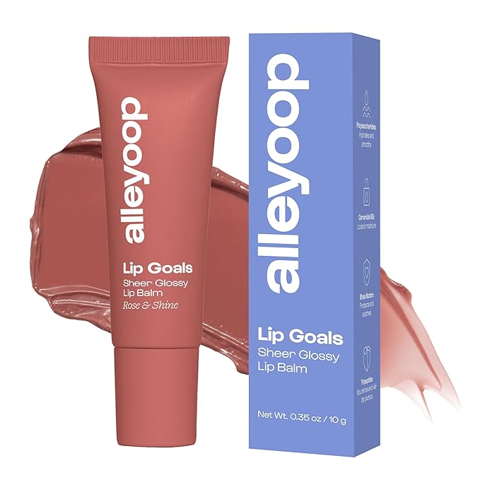 Alleyoop Lip Goals – Moisturizing Lip Balm for Women, Hydrating Lip Care for Dry Lips with Clean Vegan Ingredients, Everyday Treatment for Smooth, Soft, Nourished Lips, Sheer Dusty Rose