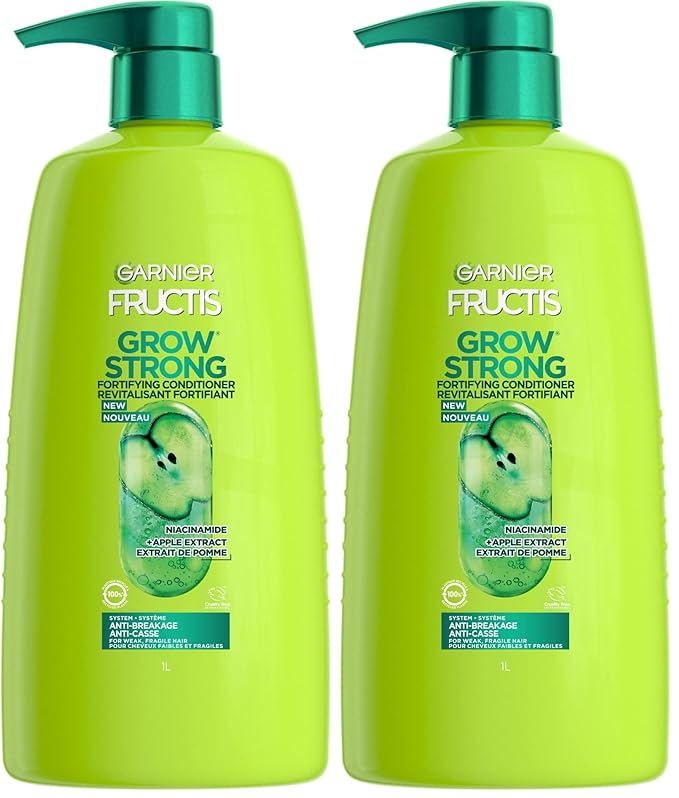 Garnier Fructis Grow Strong Conditioner, 33.8 Fl Oz, 1 Count (Packaging May Vary) (Pack of 2)